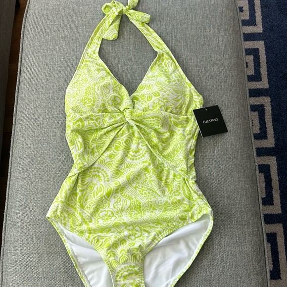 Ellen Tracy Green One Piece Swimsuit  Size 8 - Picture 1 of 10
